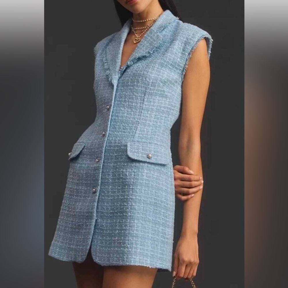 MAEVE Blue Tweed Dress 💙